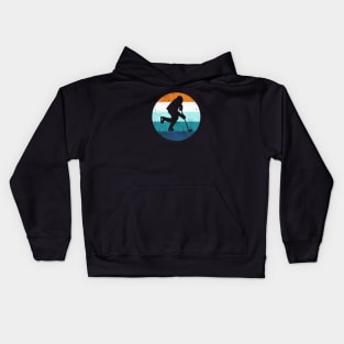 Vintage Ice Hockey Player Kids Hoodie